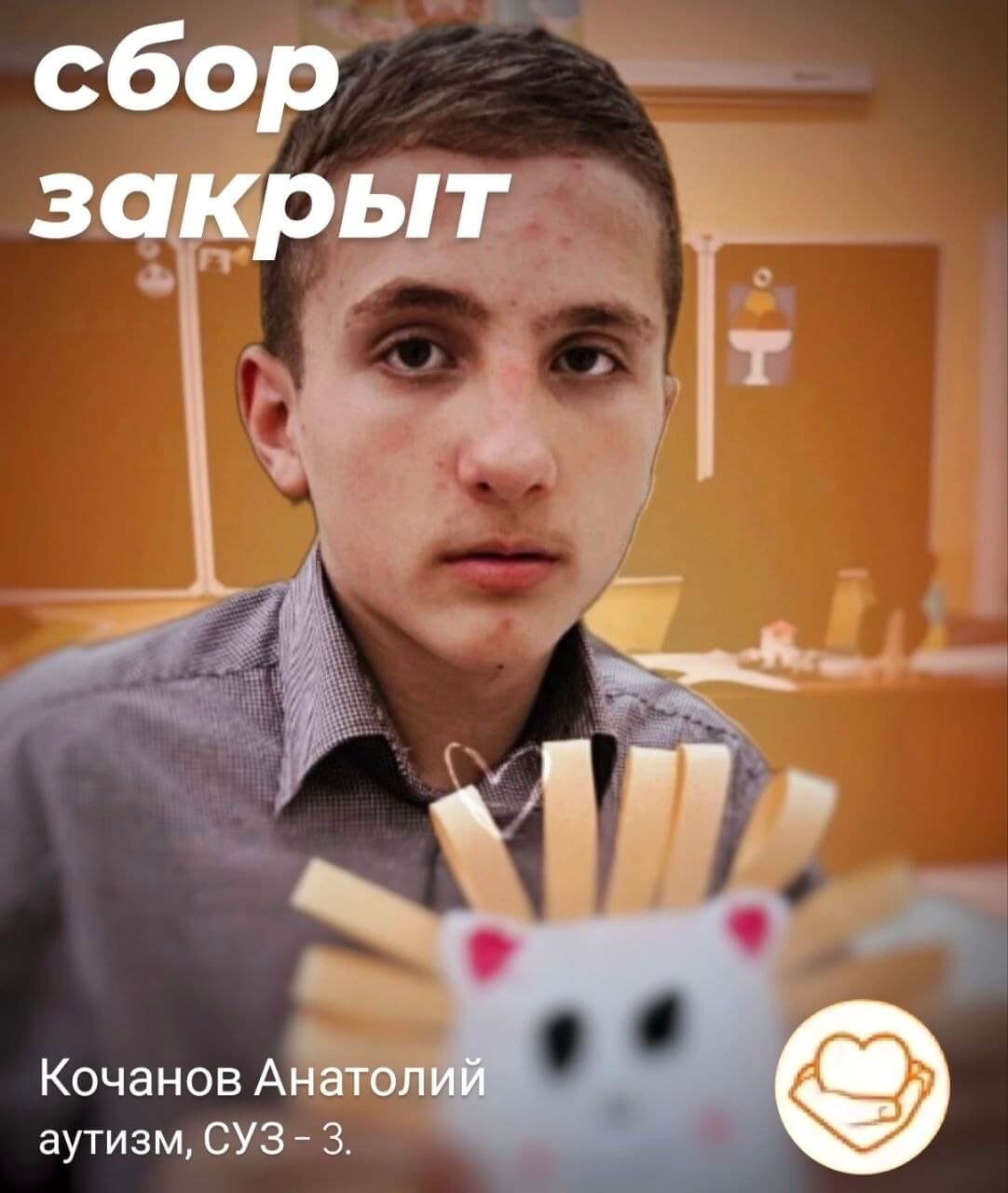 Сбор средств для мальчика Анатолия закрыт